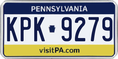 PA license plate KPK9279