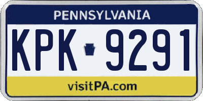 PA license plate KPK9291