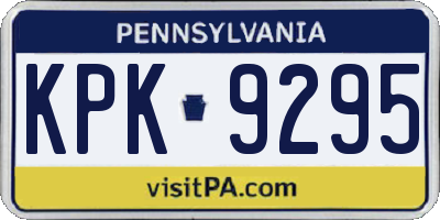 PA license plate KPK9295