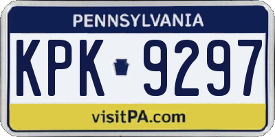 PA license plate KPK9297