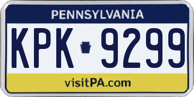 PA license plate KPK9299