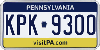 PA license plate KPK9300
