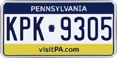 PA license plate KPK9305