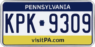PA license plate KPK9309