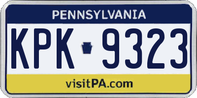 PA license plate KPK9323