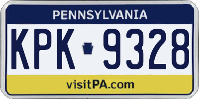 PA license plate KPK9328