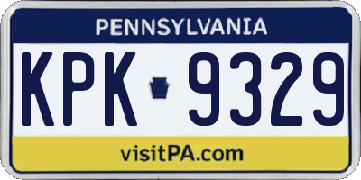 PA license plate KPK9329
