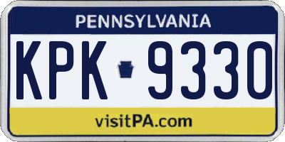 PA license plate KPK9330