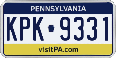PA license plate KPK9331