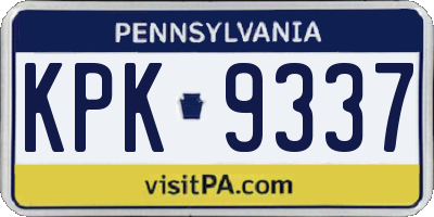 PA license plate KPK9337
