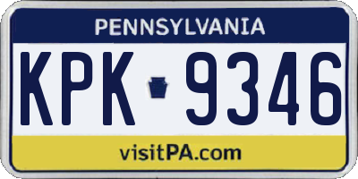 PA license plate KPK9346