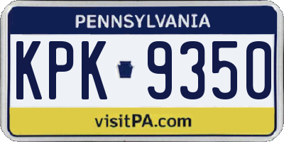 PA license plate KPK9350