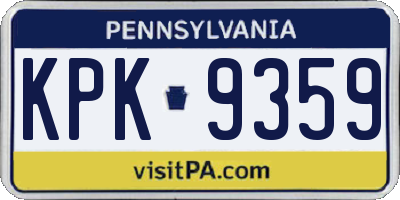 PA license plate KPK9359