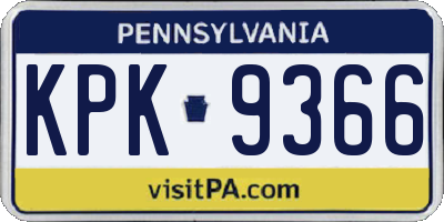 PA license plate KPK9366