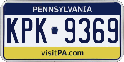 PA license plate KPK9369