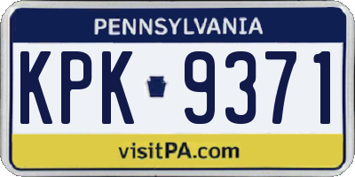 PA license plate KPK9371