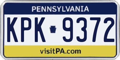 PA license plate KPK9372