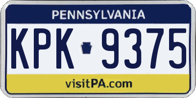 PA license plate KPK9375