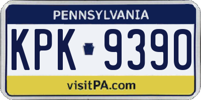 PA license plate KPK9390