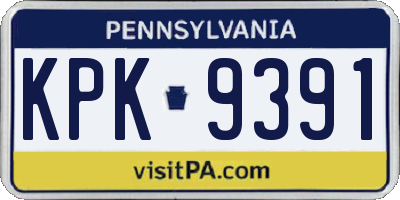 PA license plate KPK9391