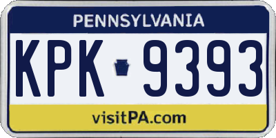 PA license plate KPK9393