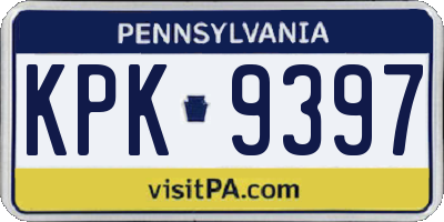 PA license plate KPK9397