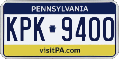 PA license plate KPK9400