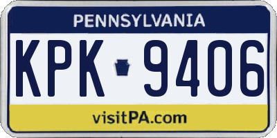 PA license plate KPK9406