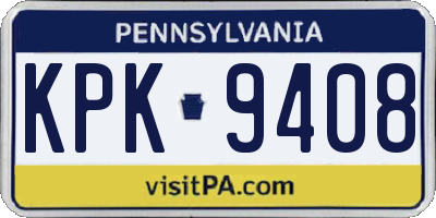 PA license plate KPK9408