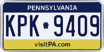 PA license plate KPK9409
