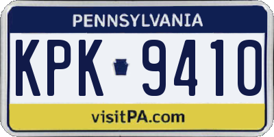 PA license plate KPK9410