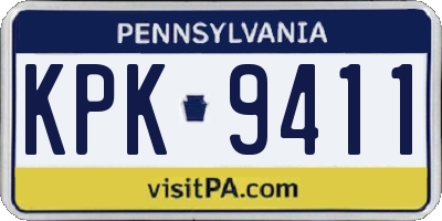 PA license plate KPK9411