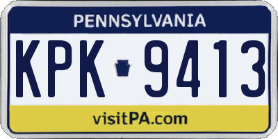 PA license plate KPK9413