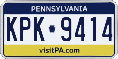 PA license plate KPK9414