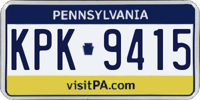 PA license plate KPK9415