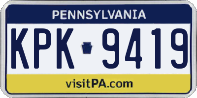 PA license plate KPK9419