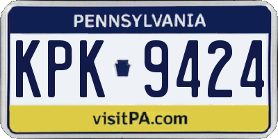 PA license plate KPK9424