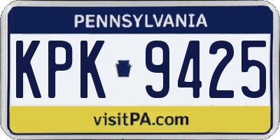 PA license plate KPK9425
