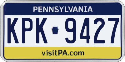 PA license plate KPK9427