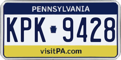 PA license plate KPK9428