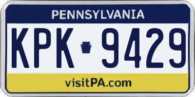 PA license plate KPK9429