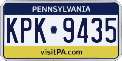 PA license plate KPK9435