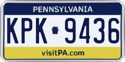PA license plate KPK9436