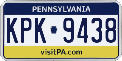 PA license plate KPK9438