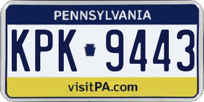 PA license plate KPK9443