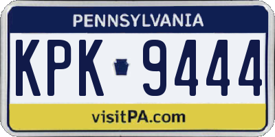 PA license plate KPK9444