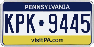 PA license plate KPK9445