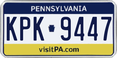 PA license plate KPK9447