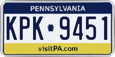 PA license plate KPK9451