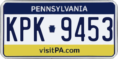 PA license plate KPK9453